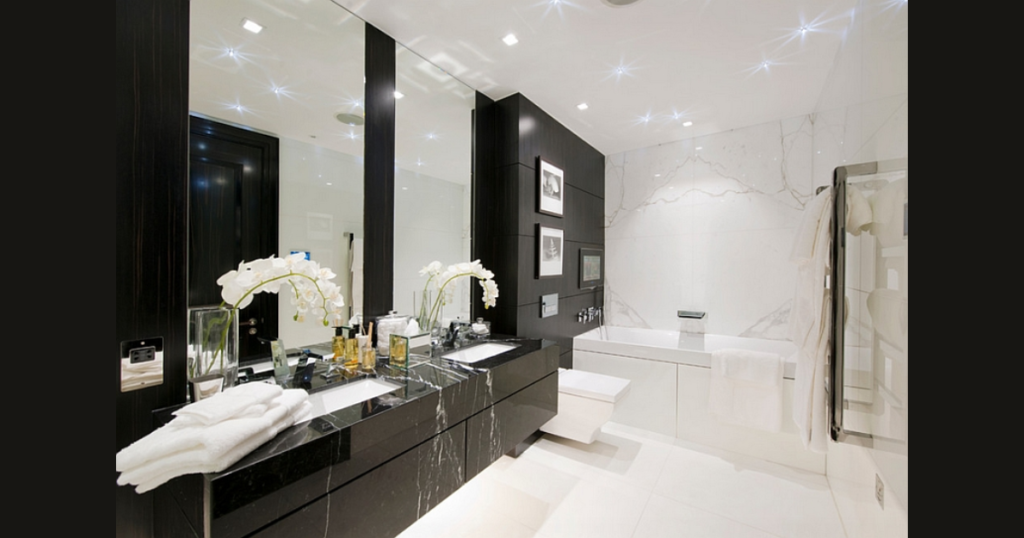 Black and White Timeless Bathroom Color Scheme
