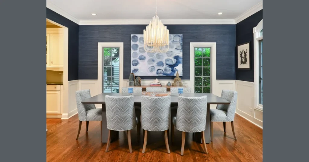 Blue and White Coastal Dining Room Theme