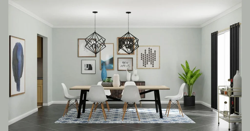 Bohemian Dining Room with Statement Wall Art