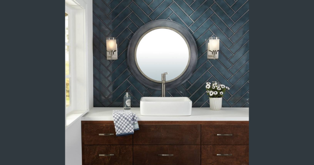 Bold Accent Wall Behind the Vanity
