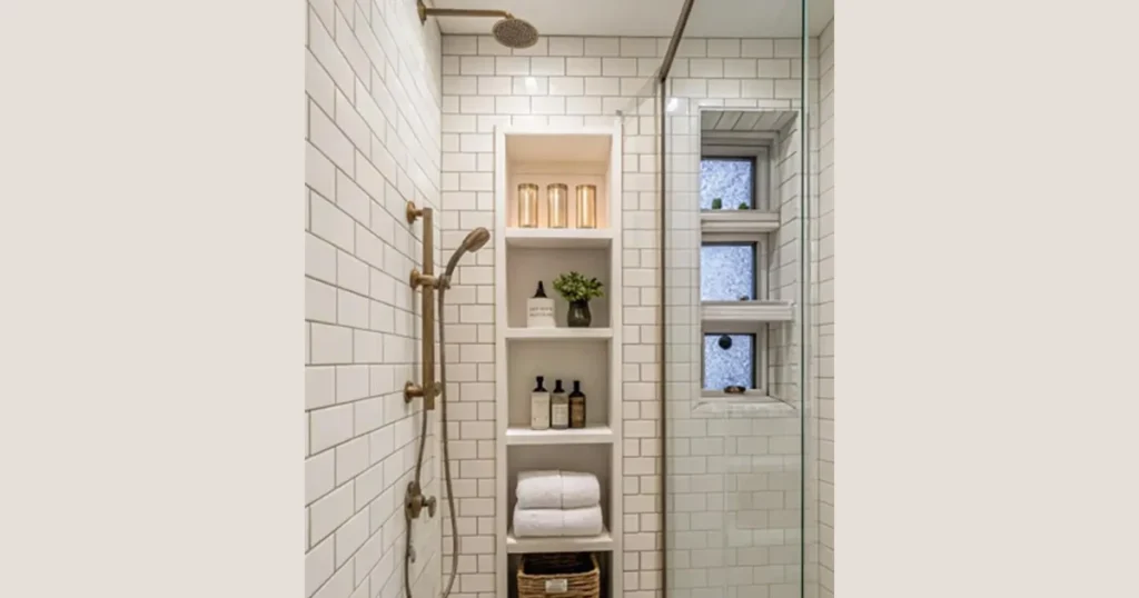 Built-In Shelves Inside Shower Walls