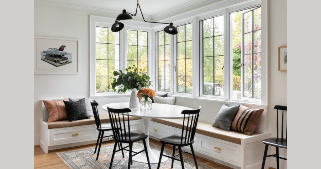 Built-In Wall Bench Dining Setup