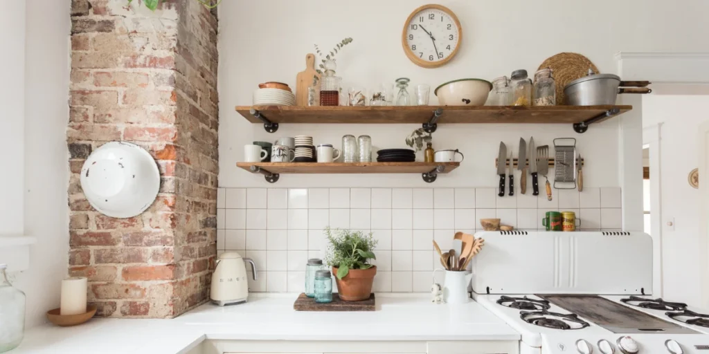 Cabinet-Style Dining Room Shelves with Open Sections