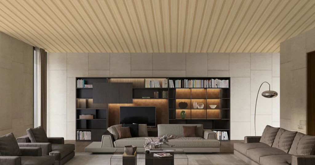  Ceiling Wallpaper or Textured Panels for Visual Interest