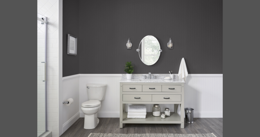Charcoal Gray Bathroom Wall Color for Contemporary Look