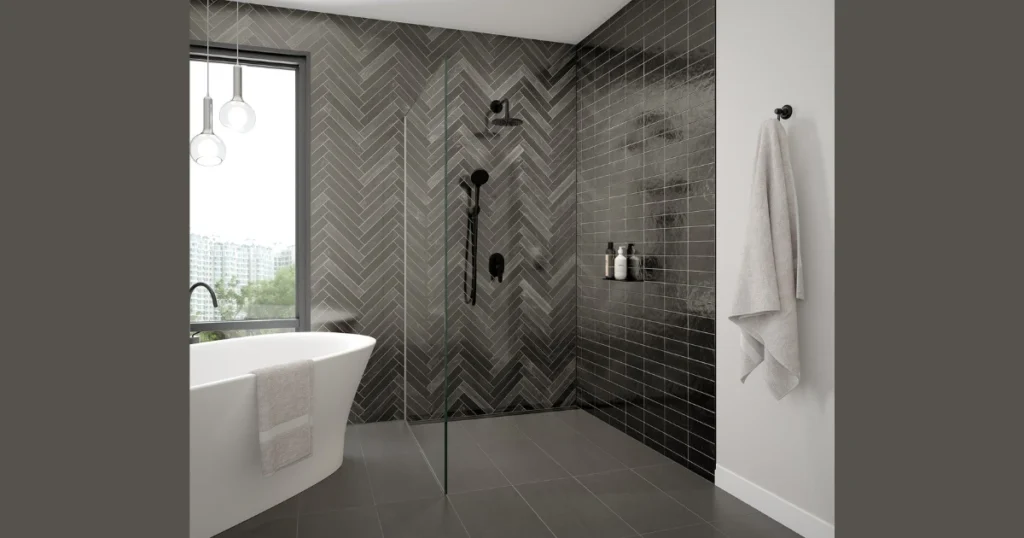 Continuous Floor to Shower Tile Design