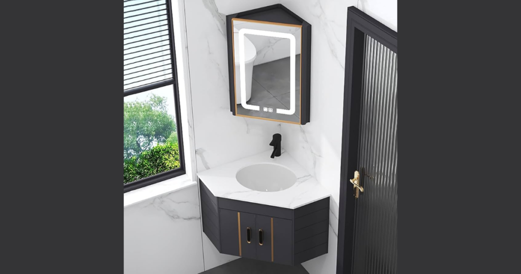 Corner Sink to Save Space 