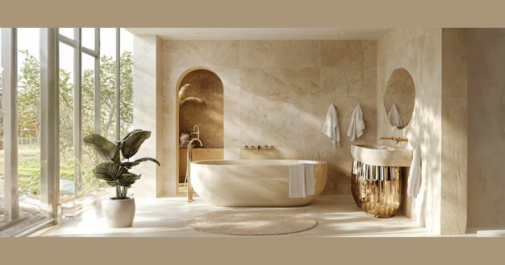 Cream and Gold Luxury Bathroom Color Scheme