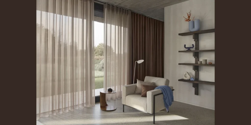 Curtains with Subtle Texture for Added Depth