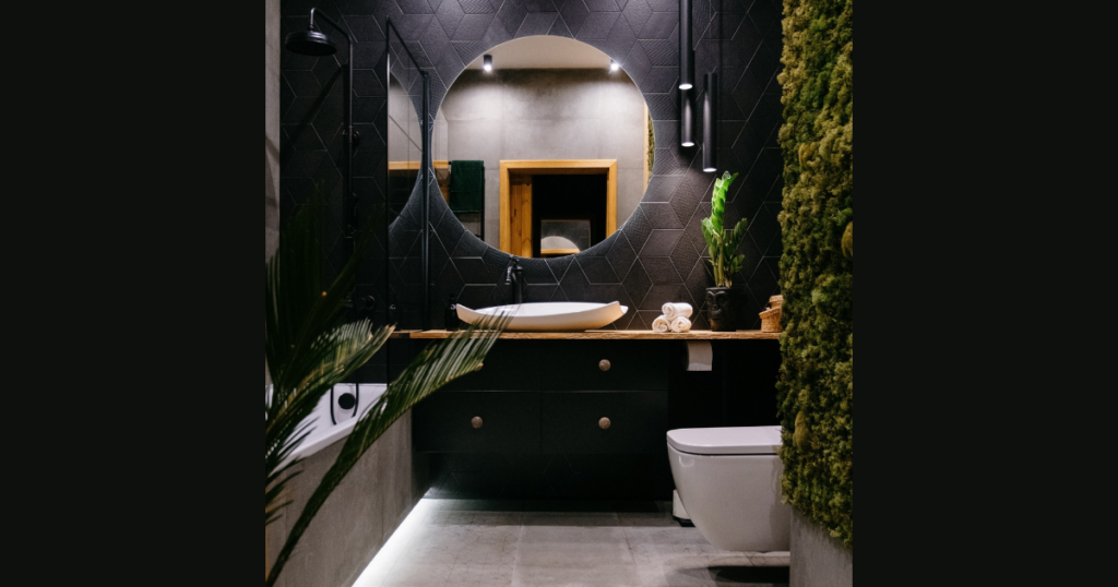 Dark Accent Bathroom Interior Design for Bold Contrast
