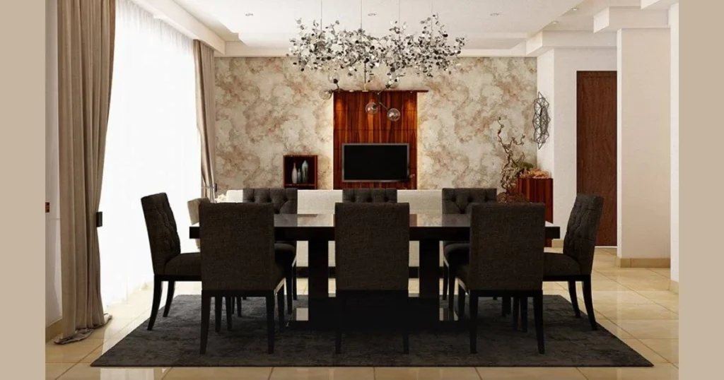 Dark Finish Modern Dining Table for Bold Contrast