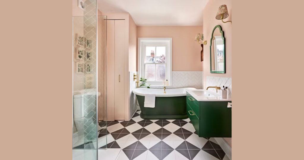 Dark Green and Brass Elegant Bathroom Colors