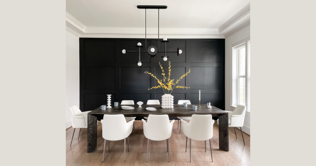  Dark Paneled Accent Wall for Dramatic Style