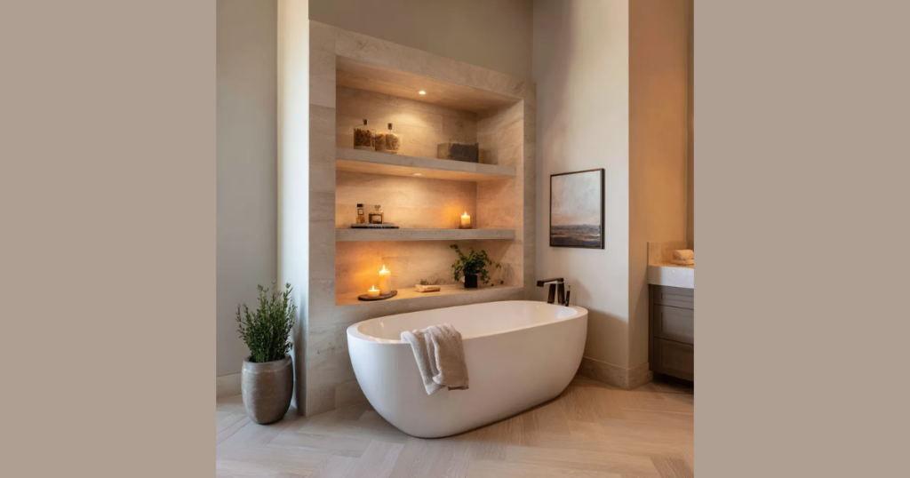 Decorative Niche Bathroom Interior for Functional Beauty