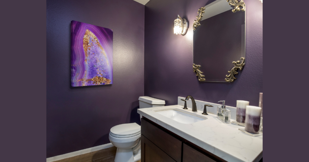 Deep Plum for Dramatic Powder Rooms