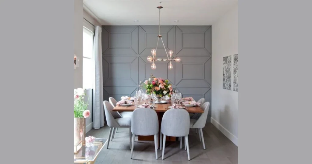 Dining Room Feature Wall with Textured Finishes