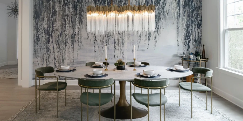 Dining Room Makeover with Statement Lighting as the Focal Point