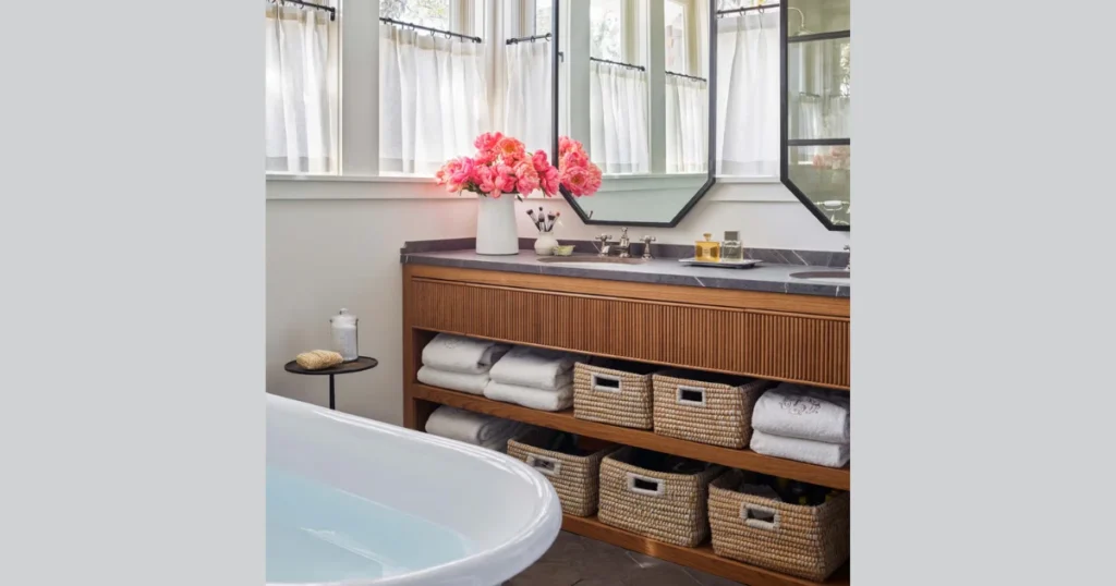 Display Rolled Towels for a Spa-Inspired Feel 