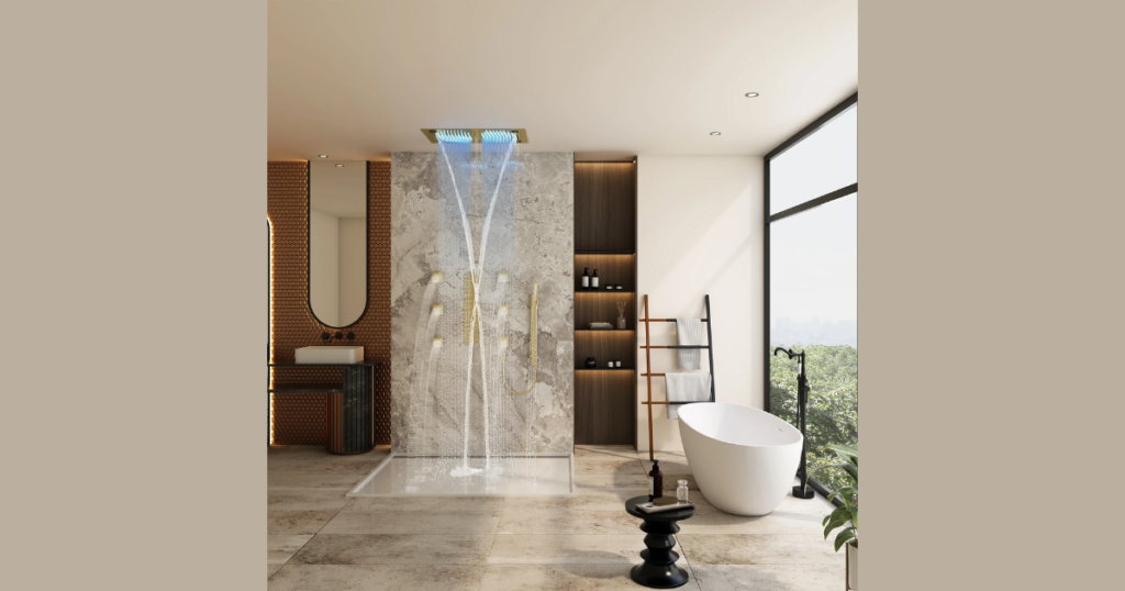 Dual Shower Head Bathroom Shower Design
