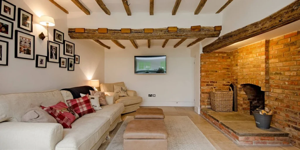 Exposed Wooden Beams for a Classic Rustic Ceiling Look
