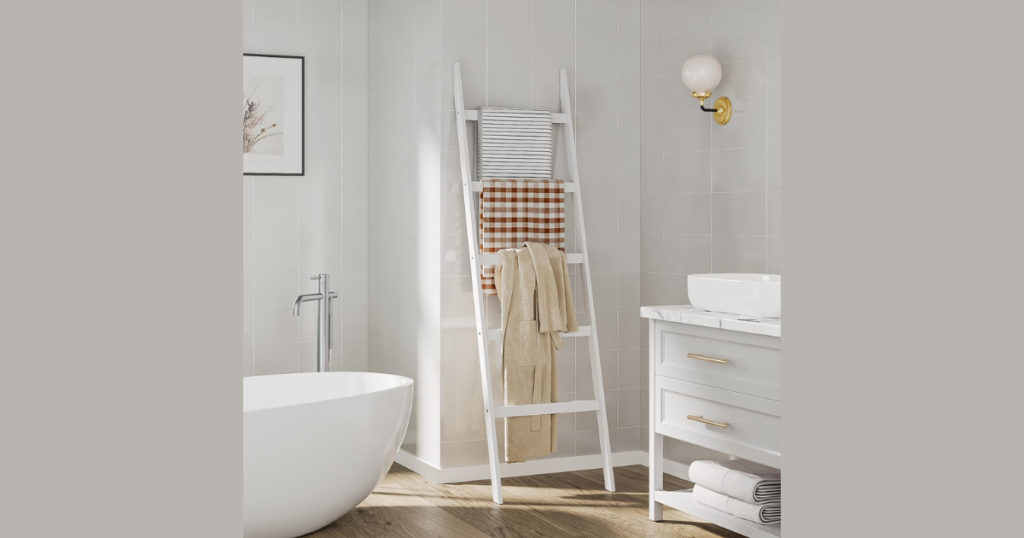 Farmhouse Ladder Towel Rack