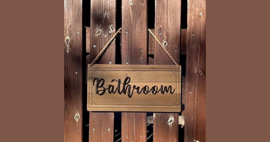 Farmhouse Wooden Bathroom Sign