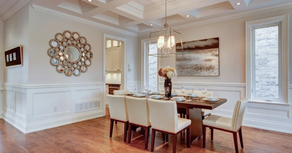 Flat Panel Wainscoting for a Modern Dining Room Design