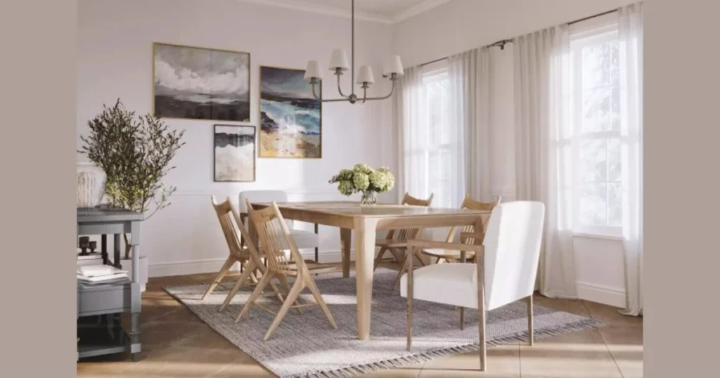 Modern Coastal Dining Room with Neutral Color Palette