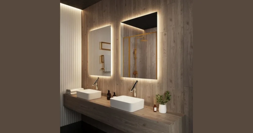 Floating Mirror Back Edge Lighting