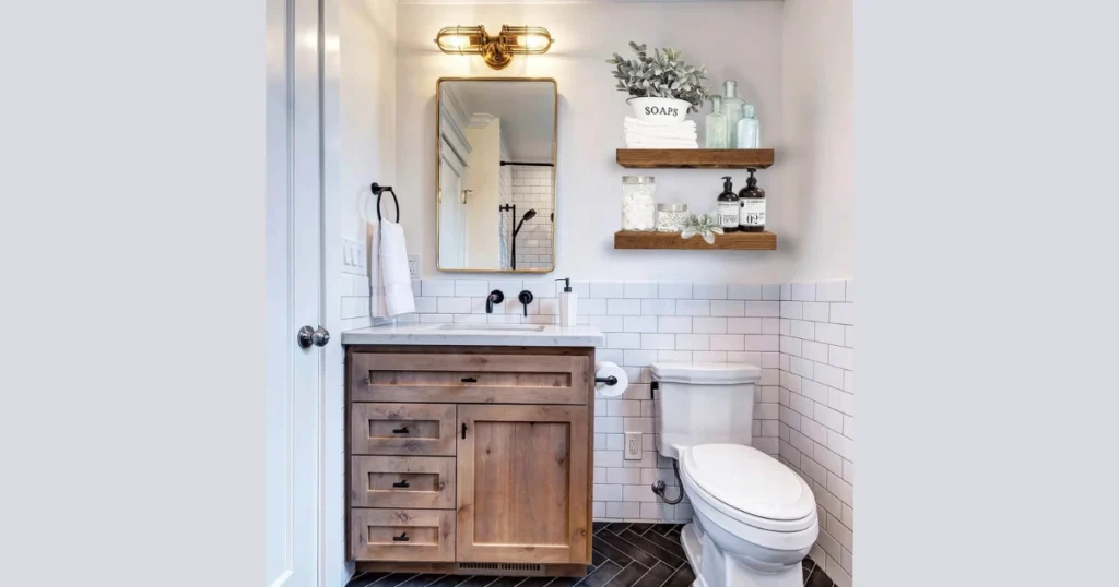 Floating Shelves Above the Toilet