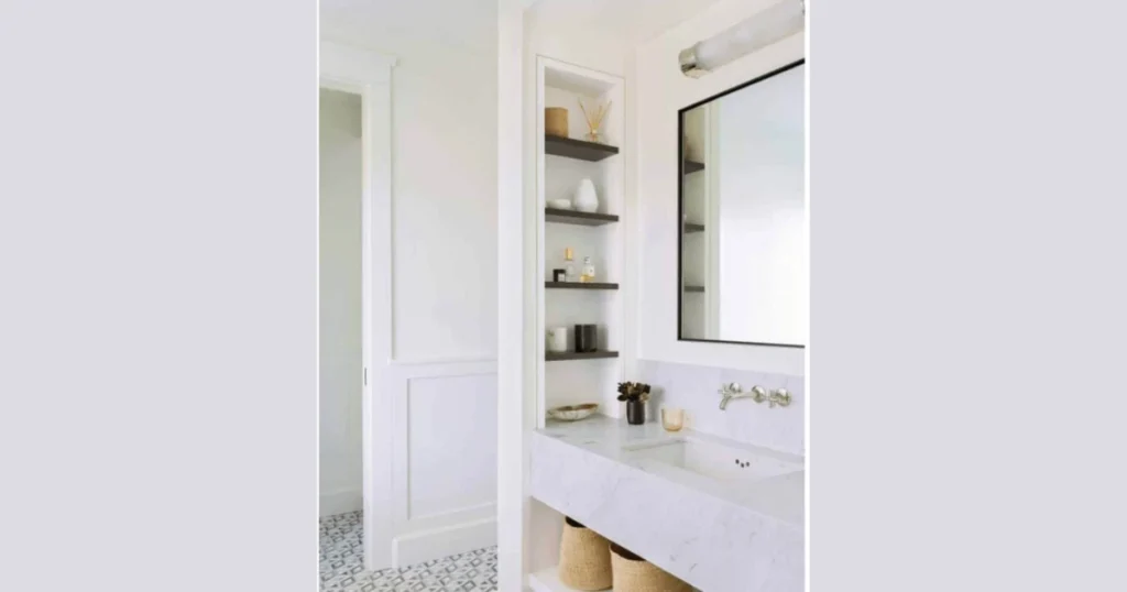 Floating Shelves Inside Wall Niches 