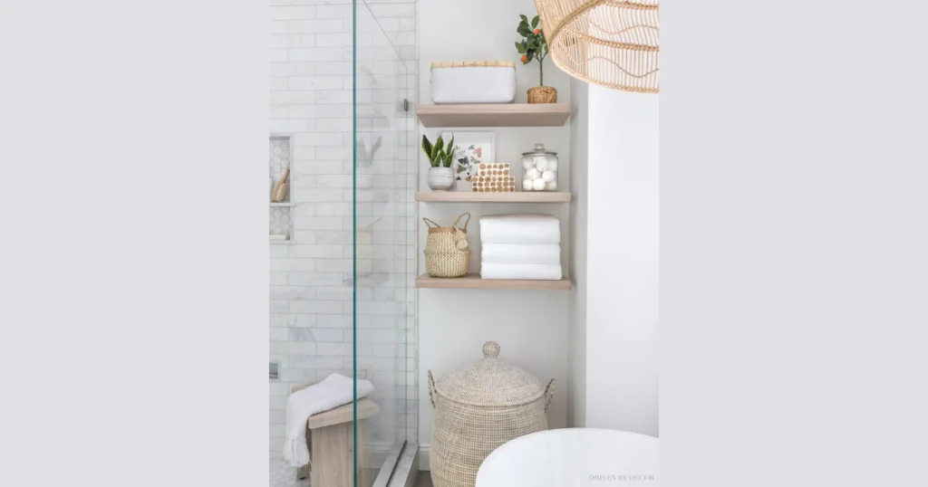 Floating Shelves with Mixed Materials 