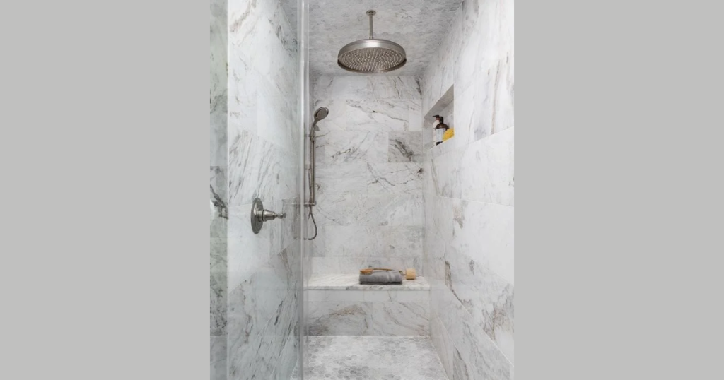 Floor-to-Ceiling Tiled Shower Design