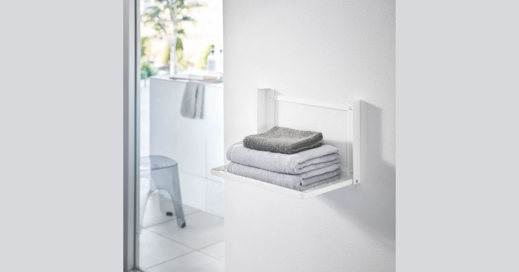 Fold Down Wall Shelves for Temporary Storage 