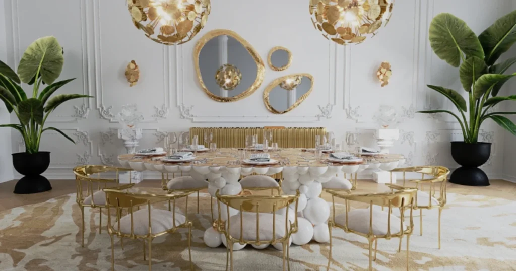 Marble Top Side Table for a Luxury Dining Room Feel