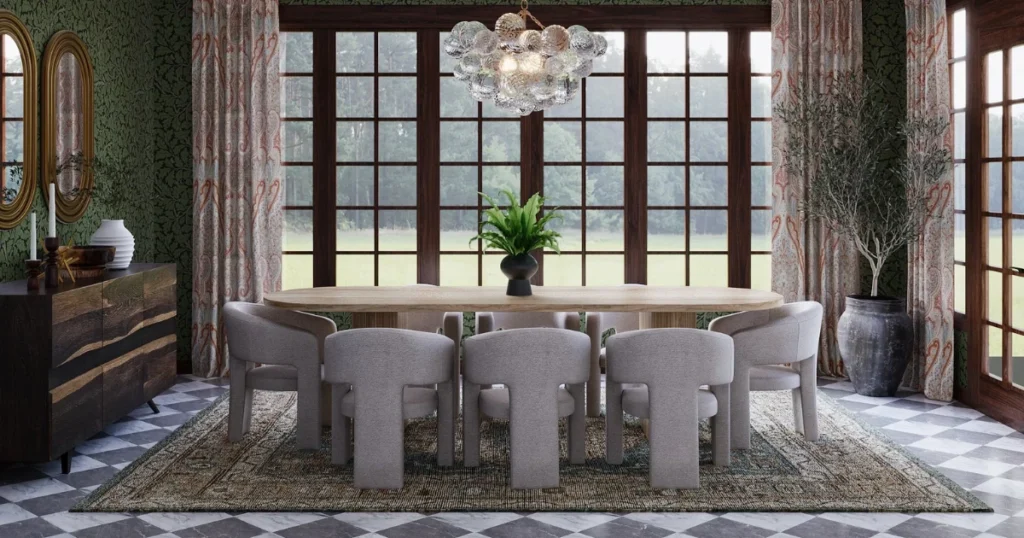 Formal Dining Room Redesign with Defined Zones