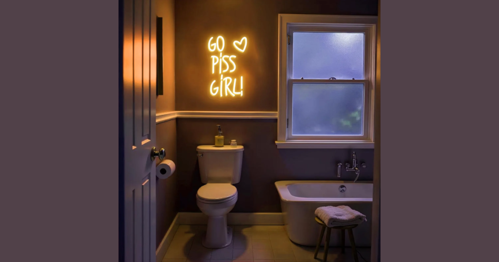 Funny Bathroom Sign with Light Humor