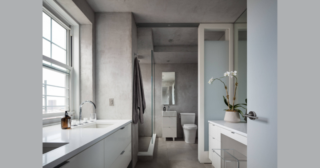 Galley Style Bathroom Layout Idea