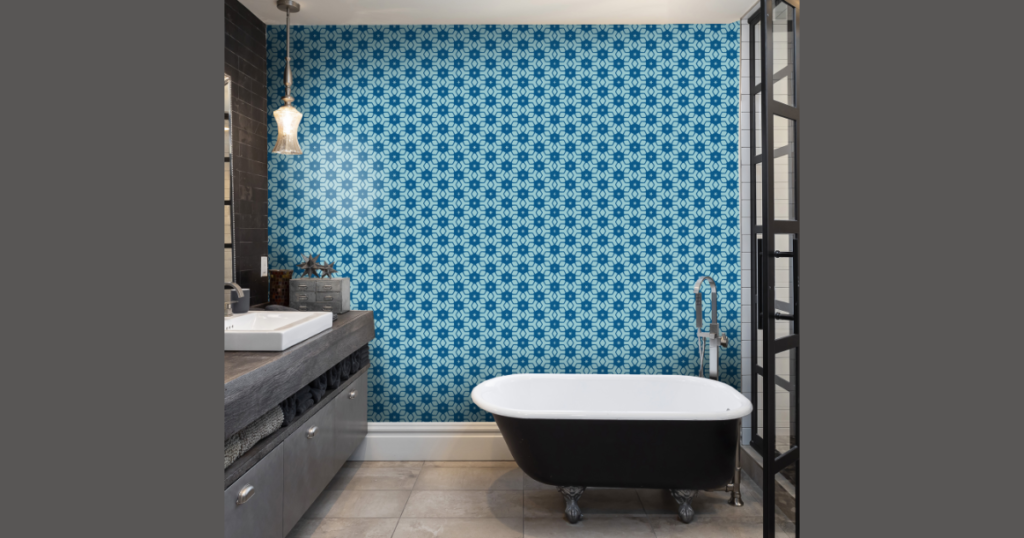 Geometric Pattern Bathroom Wallpaper for Modern Design