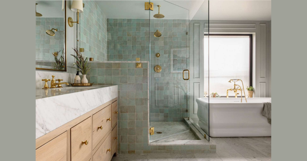 Half Glass Shower Partition Ideas