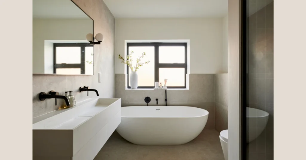 Half Height Tiles with Light Paint Above