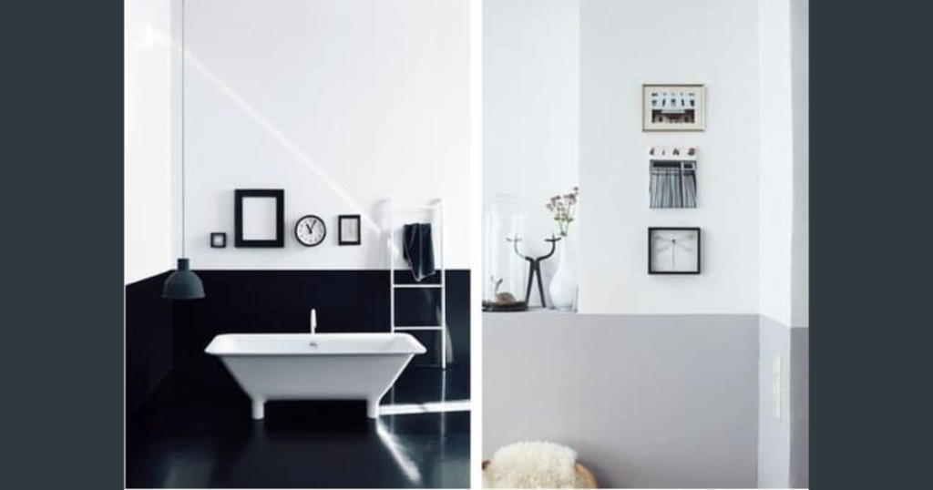 Half-Painted Wall with White Upper Section 