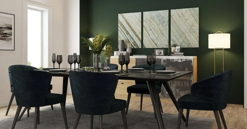 Black Dining Room Table for Bold Contrast
