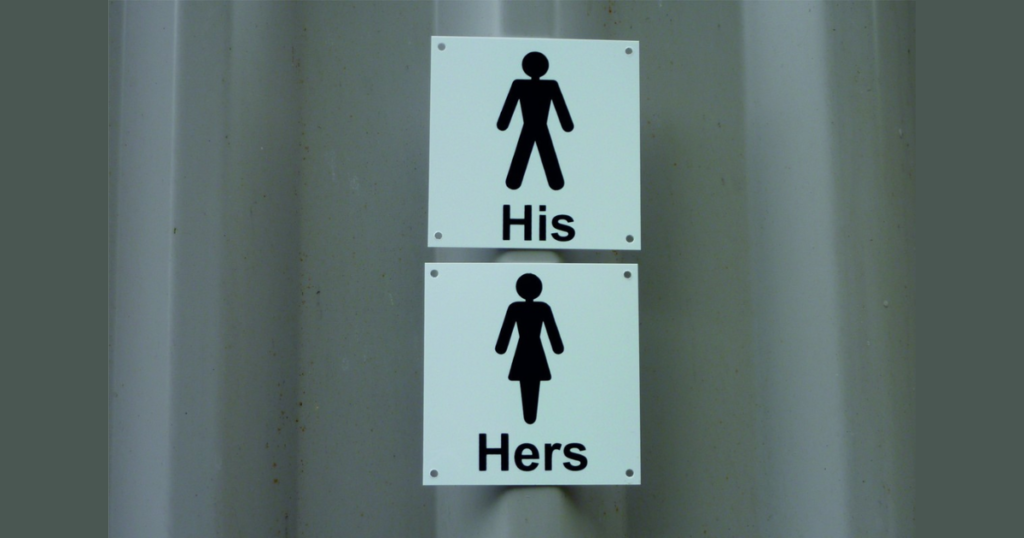 His and Hers Bathroom Door Signs