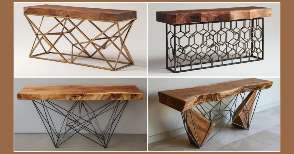 Industrial Metal and Wood Side Table for Bold Interiors