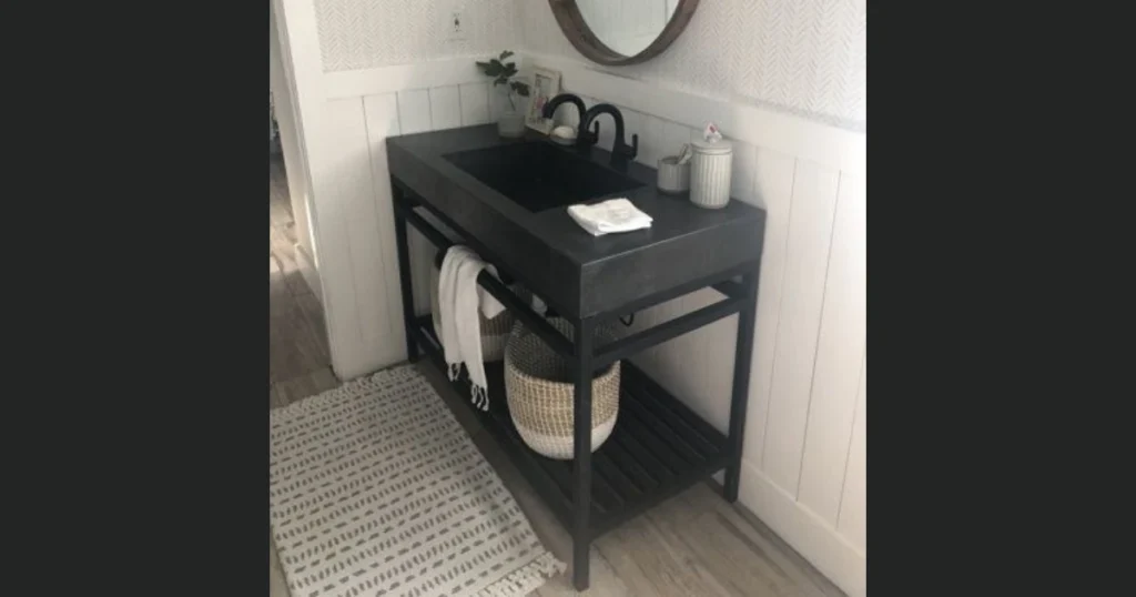 Industrial Style Vanity with Metal Frame