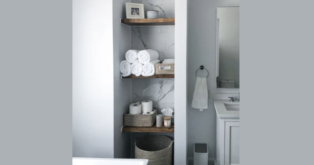  Install Floating Shelves for Open Storage