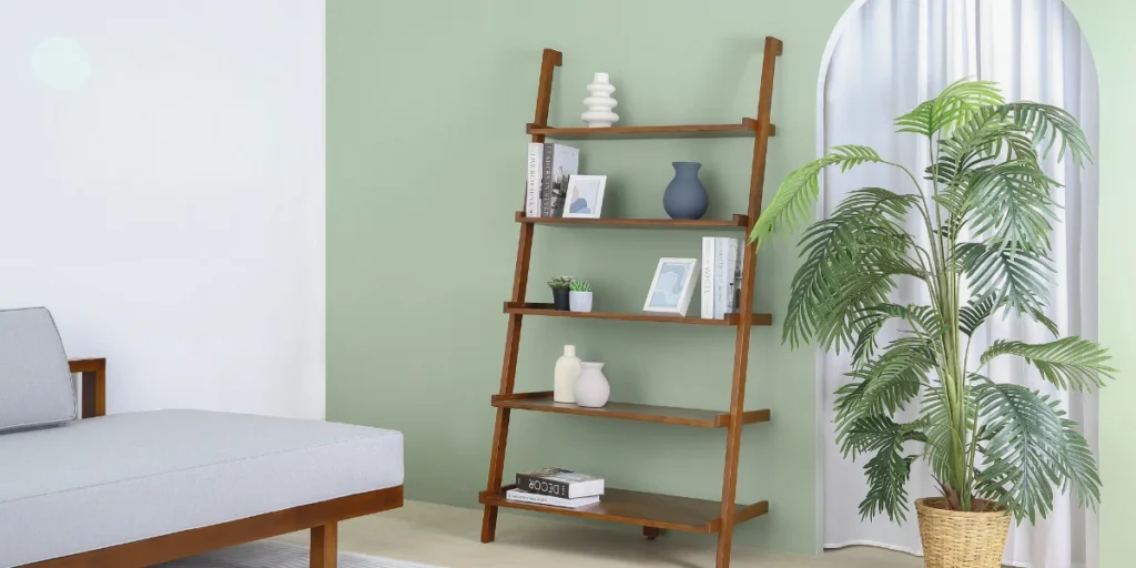 Ladder-Style Dining Room Shelves for Casual Display