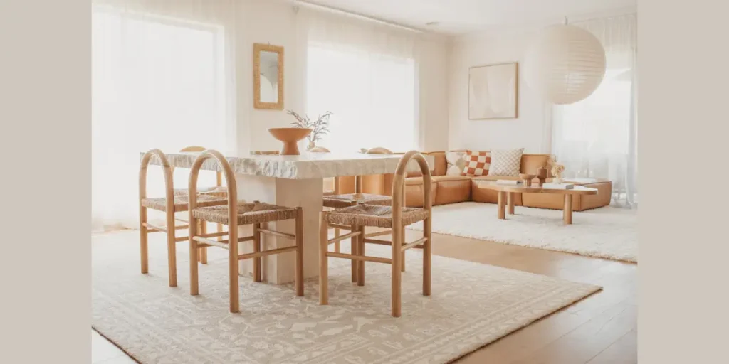 Large Area Rug Under the Dining Table