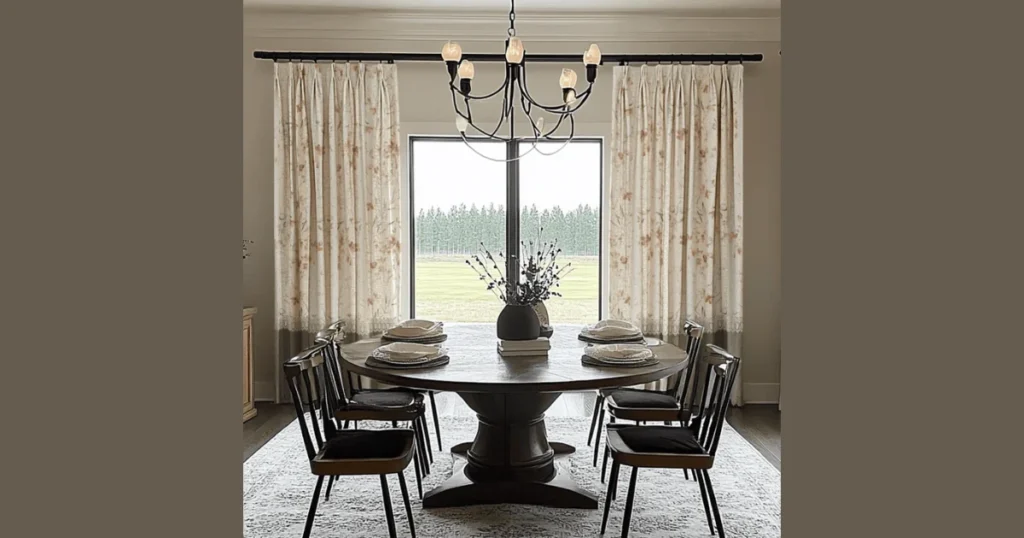 Sliding Panel Curtains for Large Dining Room Windows and Patio Doors
